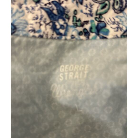 Wrangler Women’s George Straight Light Blue Print L. Sleeve Button Down Size L - Picture 4 of 4